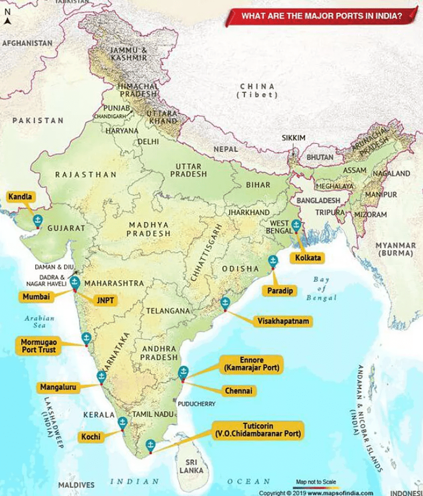 Largest seaports in India