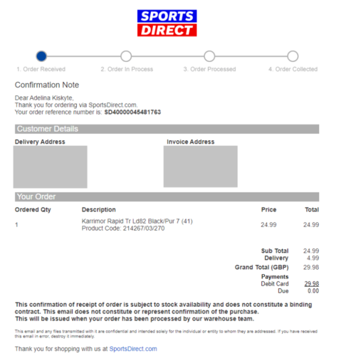  order confirmation emails 