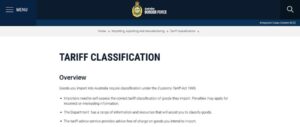 Australia-Tariff-classification.