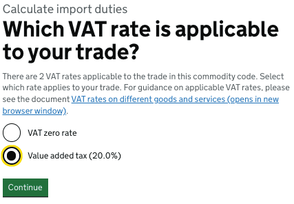 regime TVA importation UK